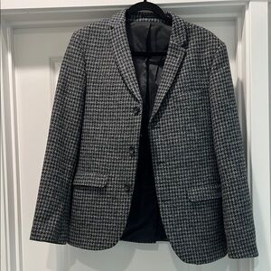 Classic Houndstooth Blazer - Gray